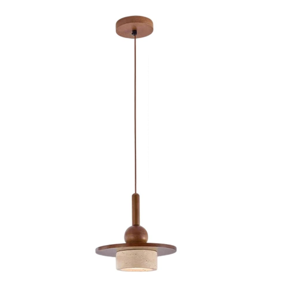 Lustre Suspendu Vintage en Pierre Naturelle avec Led - Lumiine
