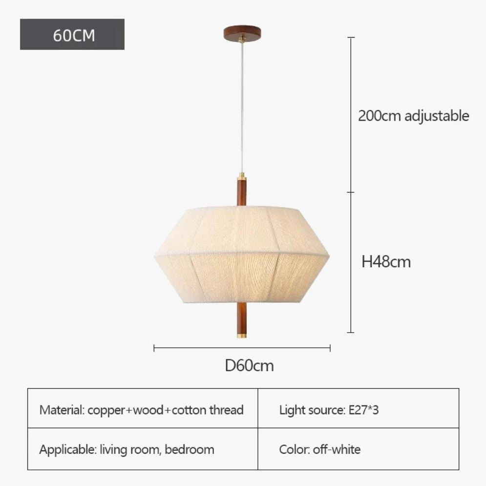Lustre Rétro Nordique en Tissu pour Décoration Intérieure - Lumiine