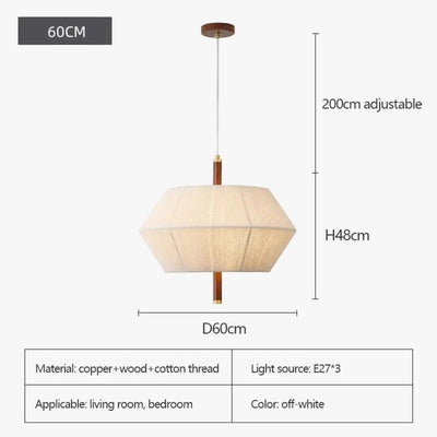 Lustre Rétro Nordique en Tissu pour Décoration Intérieure - Lumiine