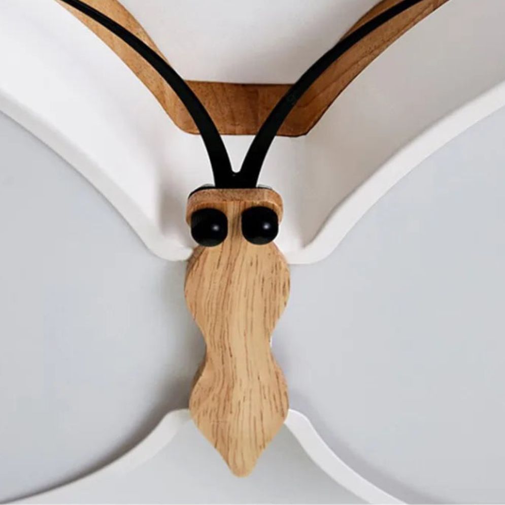 Moderne Bois Papillon Plafonnier Led Chambre Garçons Filles - Lumiine