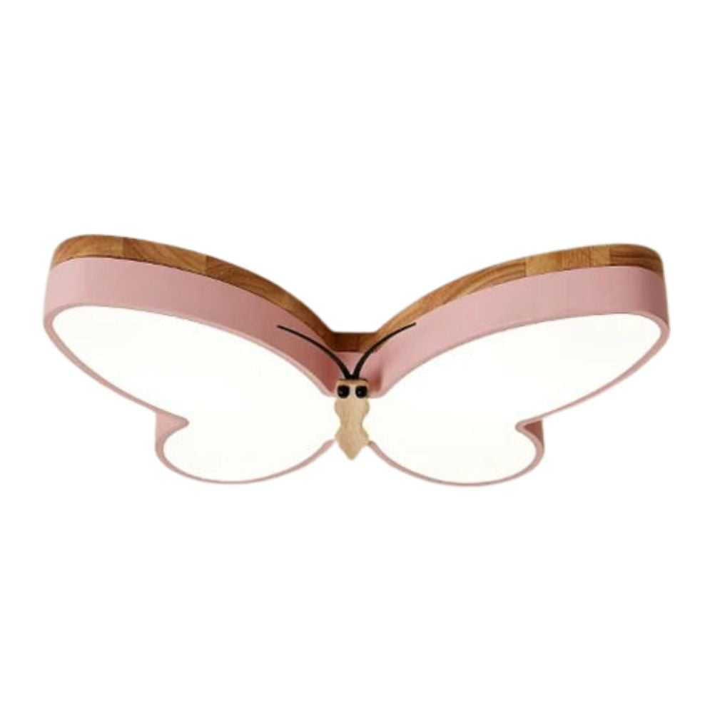 Moderne Bois Papillon Plafonnier Led Chambre Garçons Filles - Lumiine