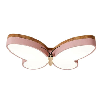 Moderne Bois Papillon Plafonnier Led Chambre Garçons Filles - Lumiine