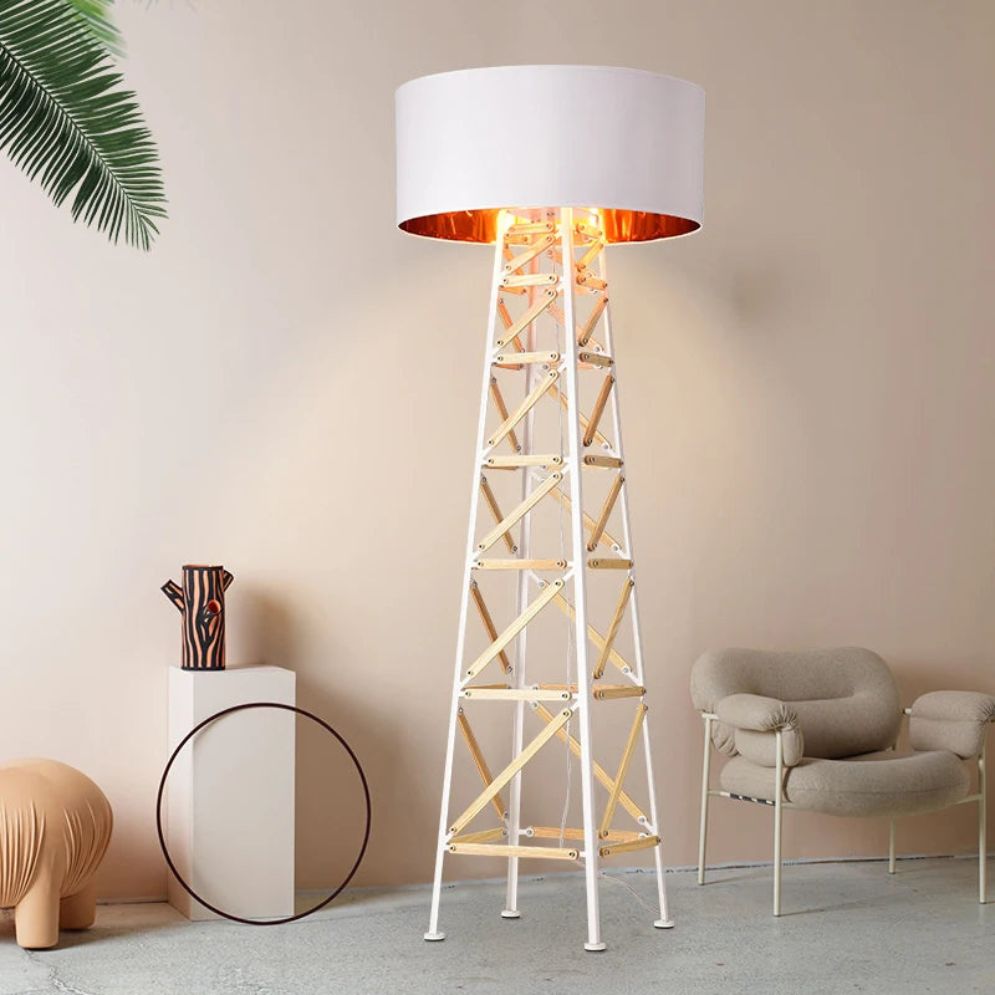 Nordique Design Étagère Dorée Lampadaires pour Salon - Lumiine