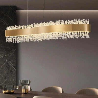 Lustre Nordique Lumière Luxe Salon Led en Cristal Moderne