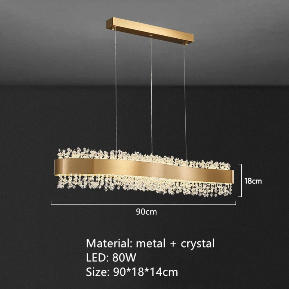 Lustre Nordique Lumière Luxe Salon Led en Cristal Moderne