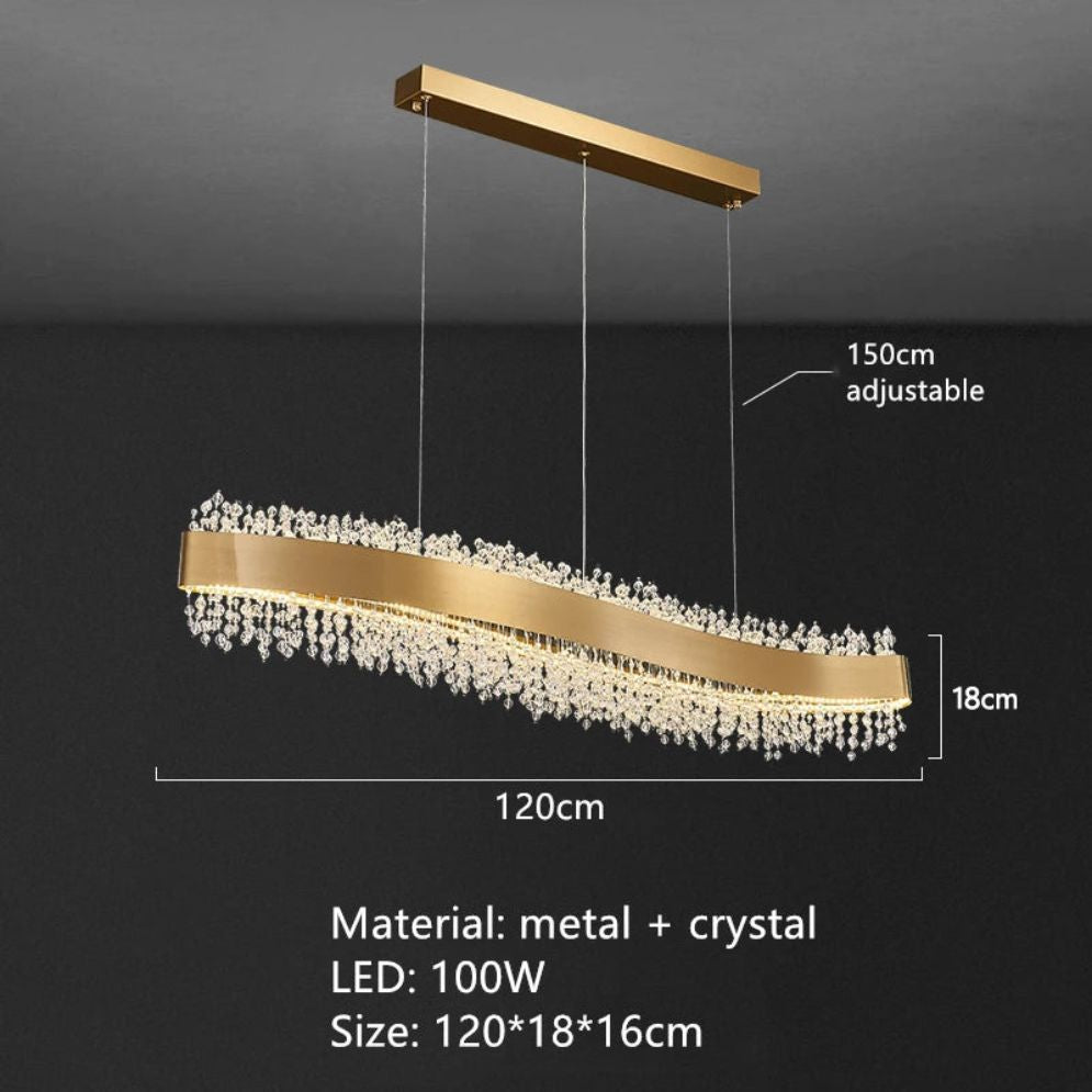 Lustre Nordique Lumière Luxe Salon Led en Cristal Moderne