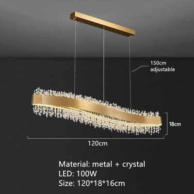 Lustre Nordique Lumière Luxe Salon Led en Cristal Moderne