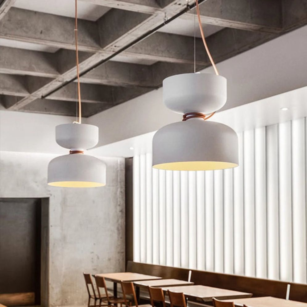 Nordique Macaron coloré Led Suspension Simple en Fer Forgé - Lumiine