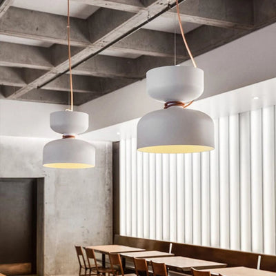 Nordique Macaron coloré Led Suspension Simple en Fer Forgé - Lumiine