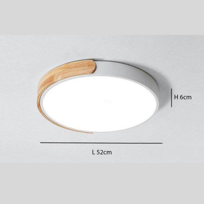 Nordique Moderne Noyer Bois Texture Led Plafonnier pour Chambre - Lumiine

