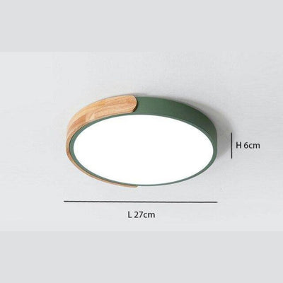 Nordique Moderne Noyer Bois Texture Led Plafonnier pour Chambre - Lumiine