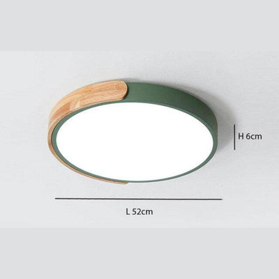 Nordique Moderne Noyer Bois Texture Led Plafonnier pour Chambre - Lumiine