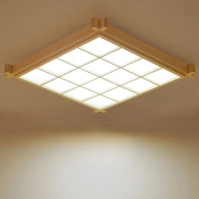 Nouveau Plafonnier Chinois Ultra Mince en Grain de Bois - Lumiine