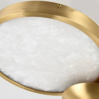 Plafonnier Boule de Marbre Lumière Led Luxe en Laiton Doré - Lumiine