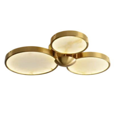 Plafonnier Boule de Marbre Lumière Led Luxe en Laiton Doré - Lumiine