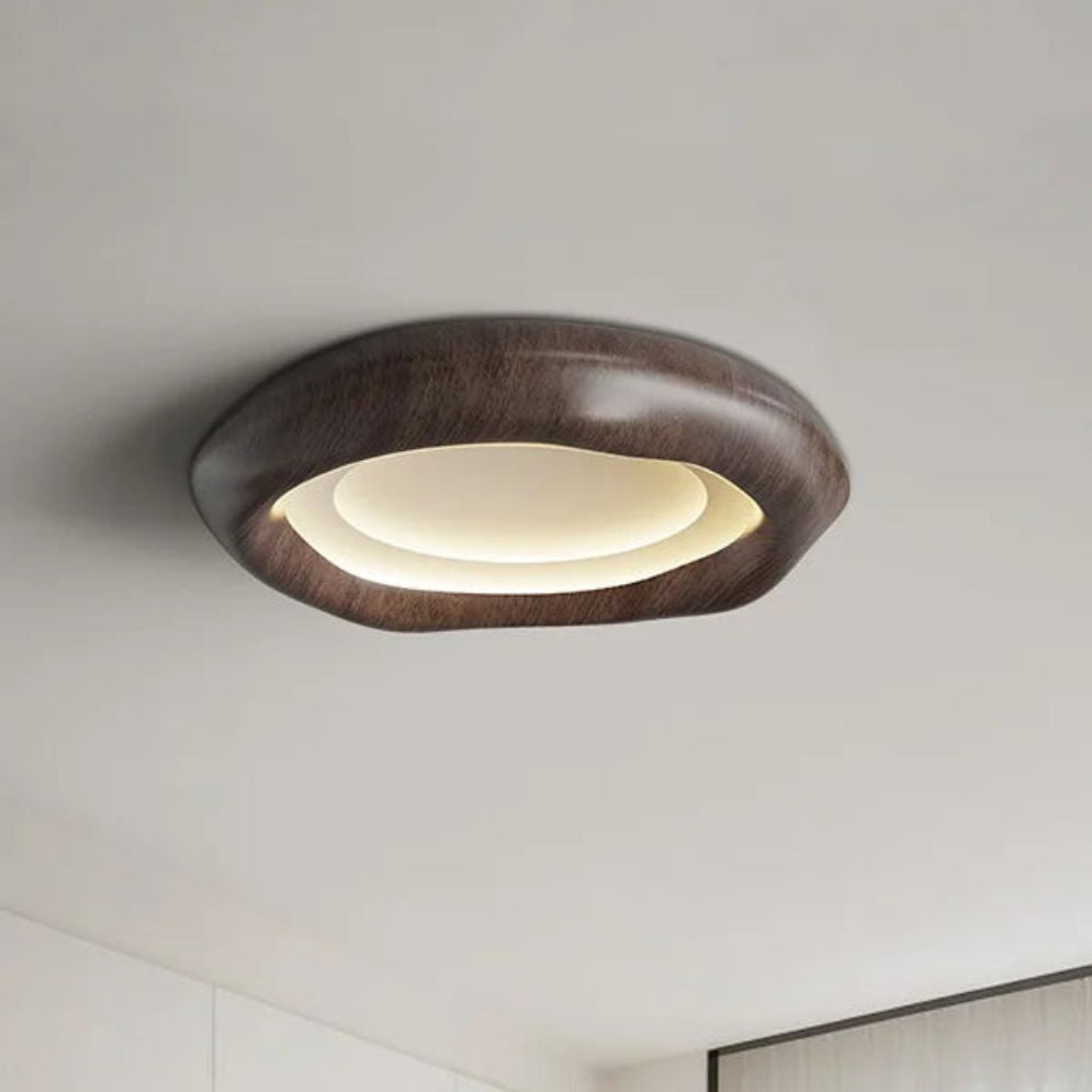 Plafonnier Circulaire en Bois Massif - Lumiine