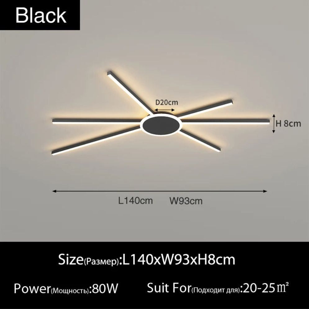 Plafonnier Design Géométrique Longiligne à LED