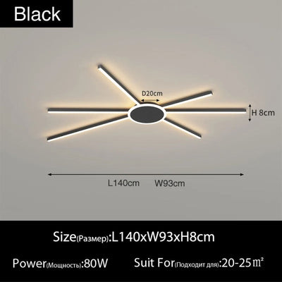 Plafonnier Design Géométrique Longiligne à LED