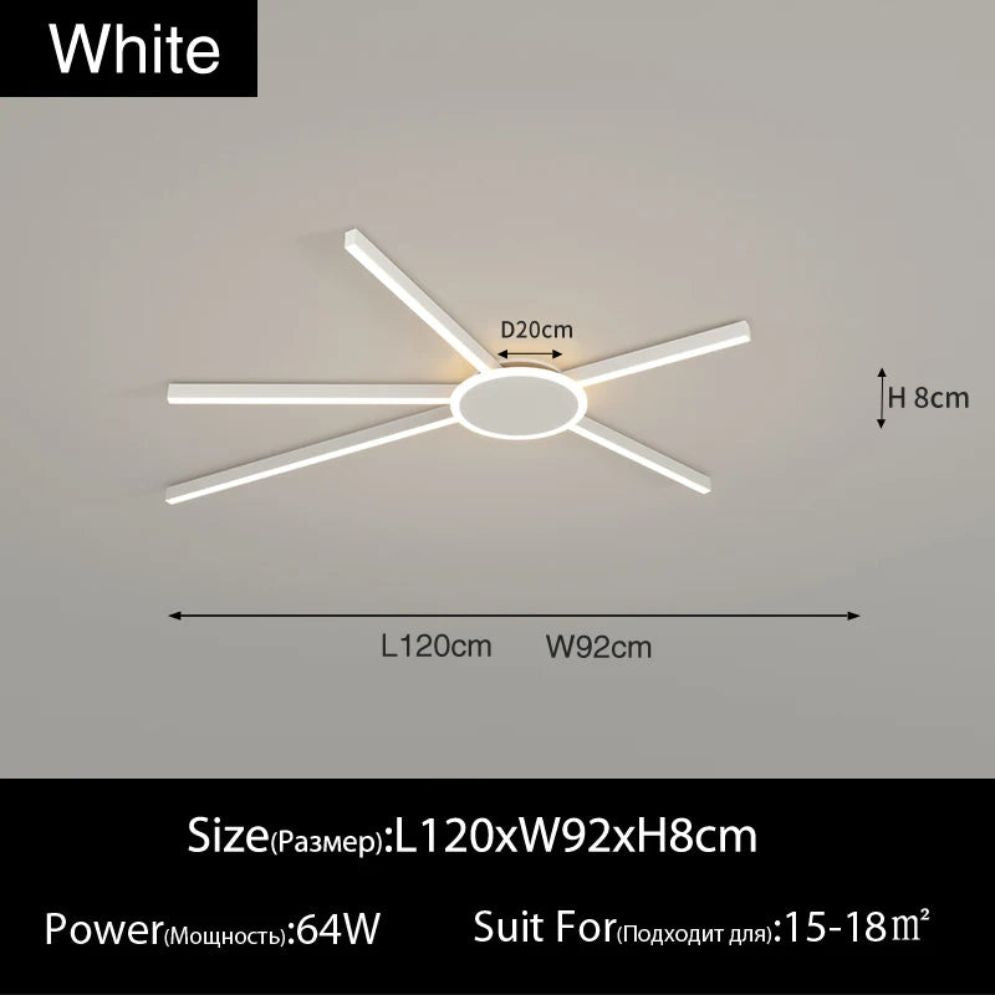 Plafonnier Design Géométrique Longiligne à LED
