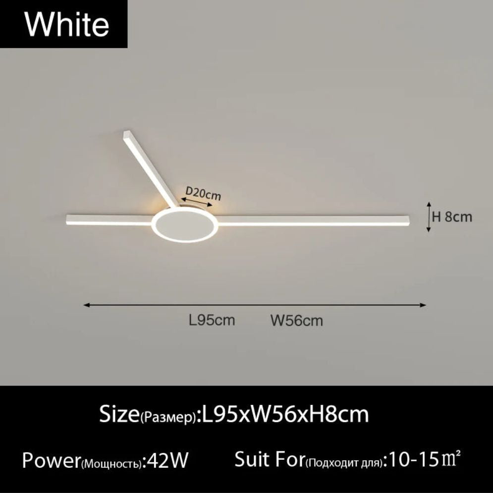 Plafonnier Design Géométrique Longiligne à LED