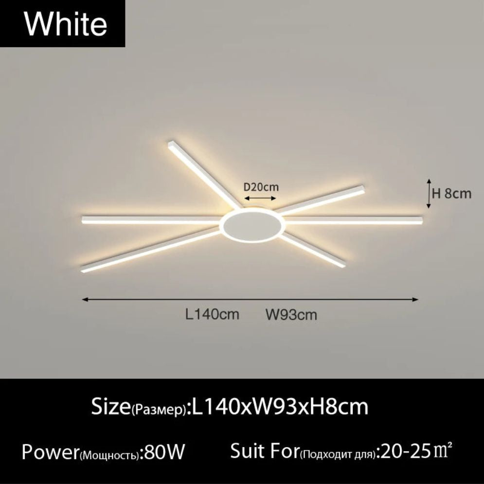 Plafonnier Design Géométrique Longiligne à LED