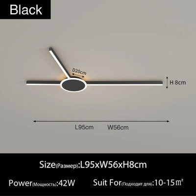 Plafonnier Design Géométrique Longiligne à LED