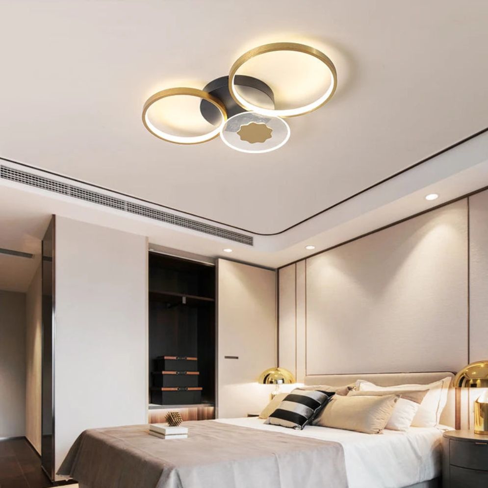 Plafonnier Design Led avec Anneaux Imbriqués Orfa - Lumiine