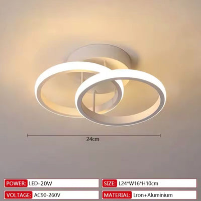 Plafonnier Design Led avec Plusieurs Anneaux en Métal Loft