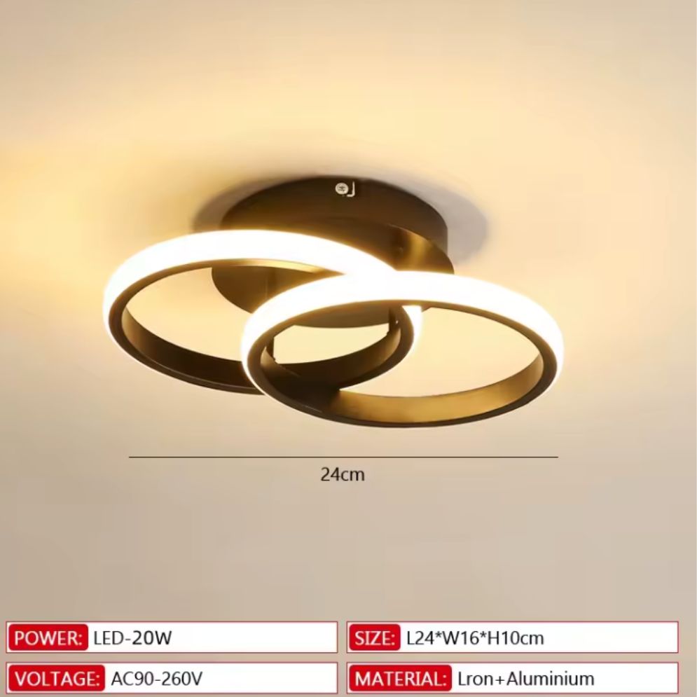 Plafonnier Design Led avec Plusieurs Anneaux en Métal Loft