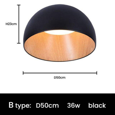 Plafonnier Design Led Demi Boule Noire Surface - Lumiine