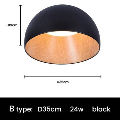 Plafonnier Design Led Demi Boule Noire Surface - Lumiine