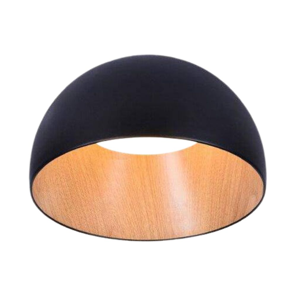 Plafonnier Design Led Demi Boule Noire Surface - Lumiine