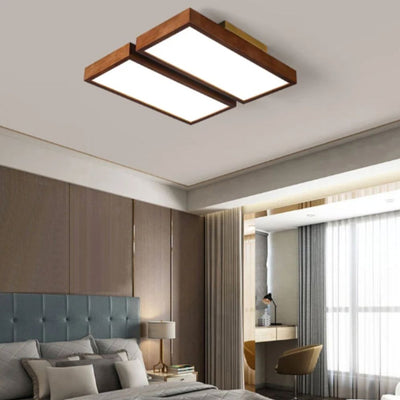 Plafonnier Design Rectangle en Bois Led - Lumiine