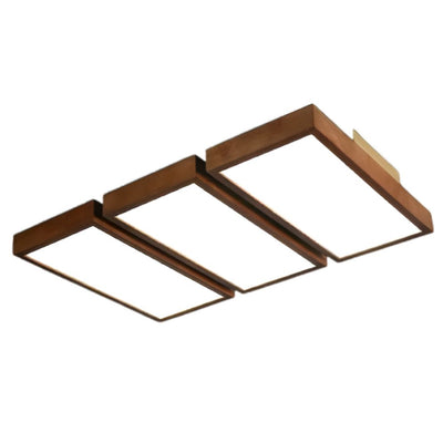 Plafonnier Design Rectangle en Bois Led - Lumiine