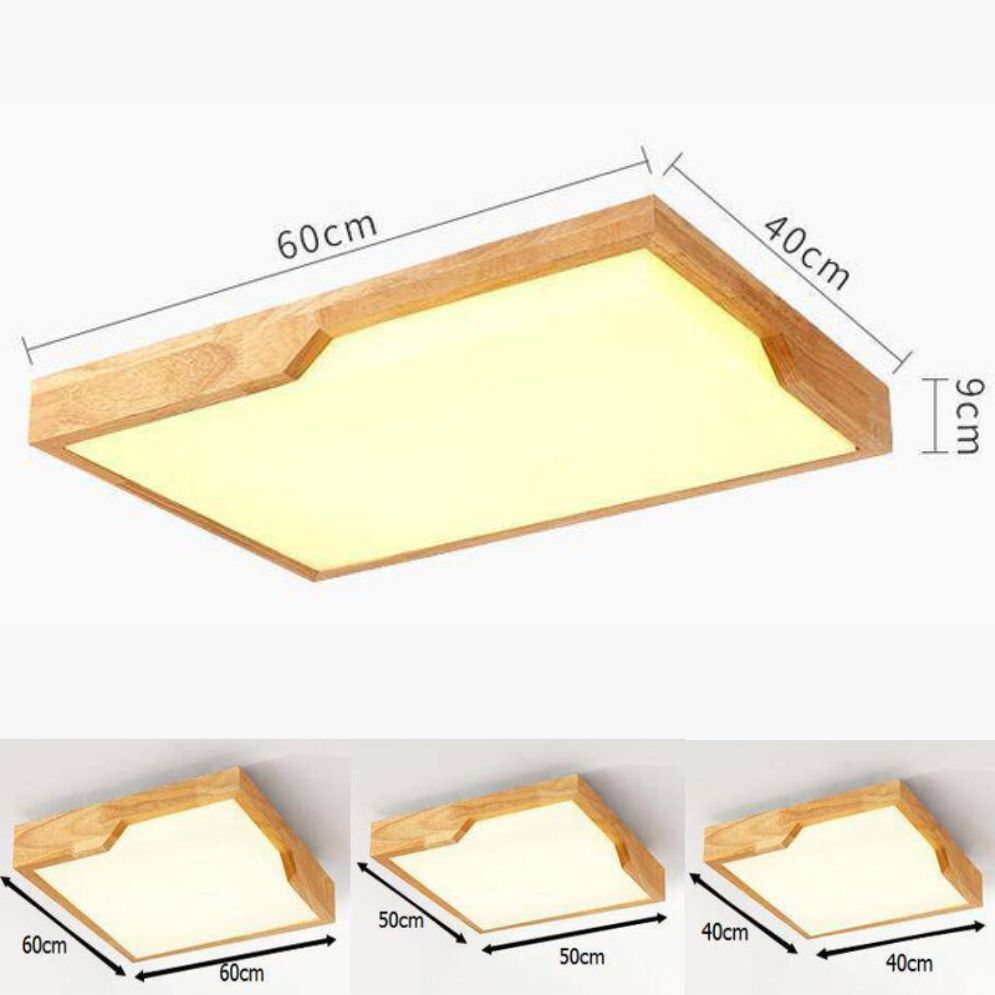 Plafonnier en Bois à Led avec 1 ou Plusieurs Rectangles - Lumiine