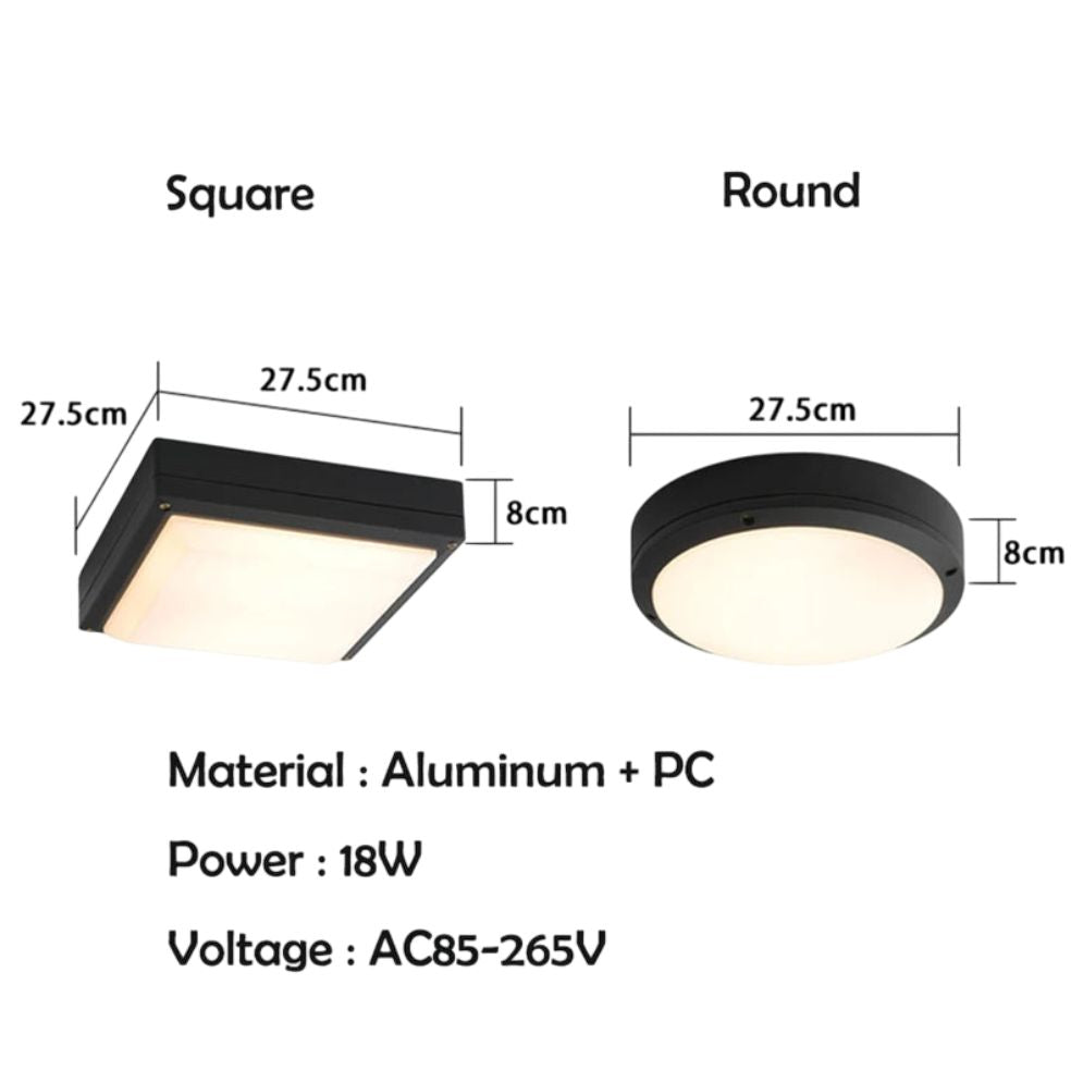 Plafonnier Étanche pour Extérieur Design - Lumiine