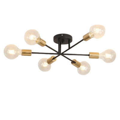 Plafonnier Led 6 Voies Rotatif Doré/Noir - Lumiine