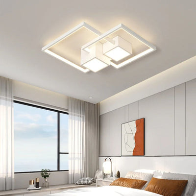 Plafonnier Led Design Nordique Moderne Aluminium Blanc/Noir - Lumiine