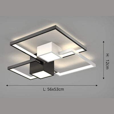 Plafonnier Led Design Nordique Moderne Aluminium Blanc/Noir - Lumiine