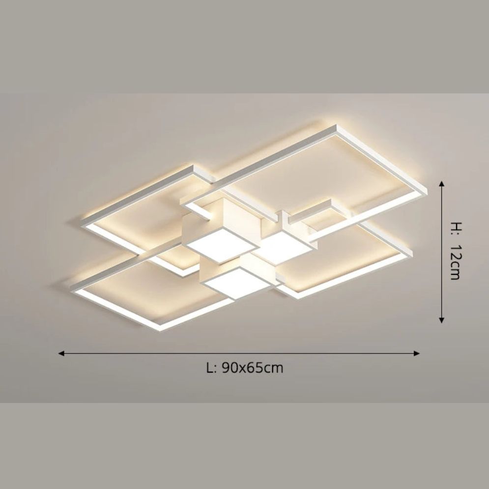 Plafonnier Led Design Nordique Moderne Aluminium Blanc/Noir - Lumiine