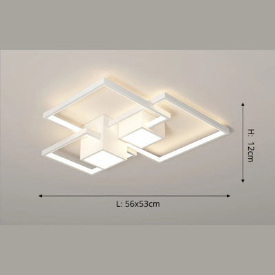 Plafonnier Led Design Nordique Moderne Aluminium Blanc/Noir - Lumiine