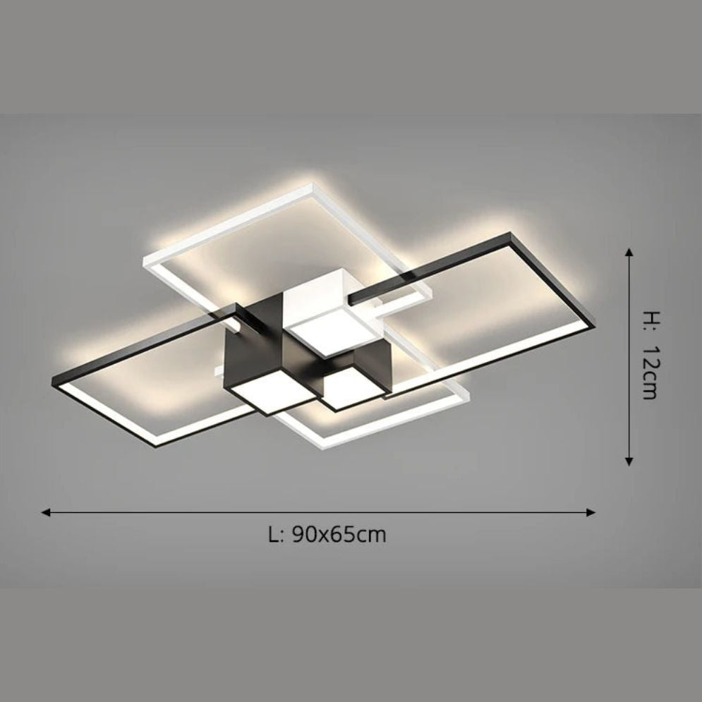 Plafonnier Led Design Nordique Moderne Aluminium Blanc/Noir - Lumiine