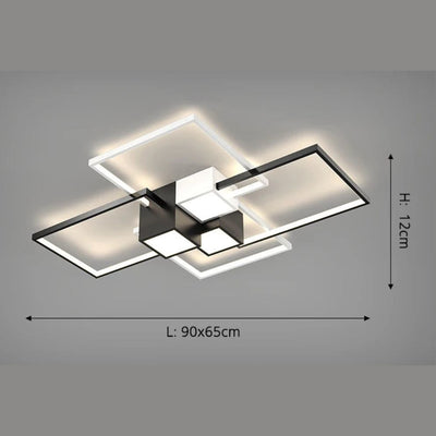 Plafonnier Led Design Nordique Moderne Aluminium Blanc/Noir - Lumiine