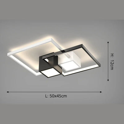 Plafonnier Led Design Nordique Moderne Aluminium Blanc/Noir - Lumiine