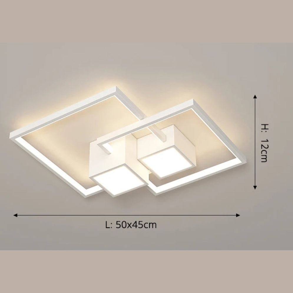 Plafonnier Led Design Nordique Moderne Aluminium Blanc/Noir - Lumiine