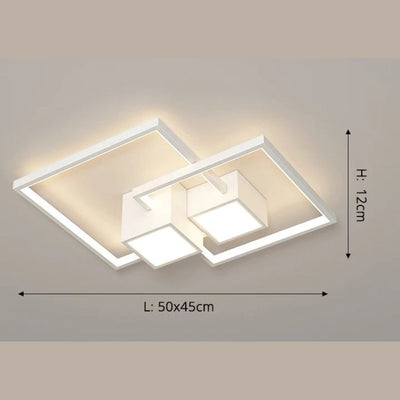 Plafonnier Led Design Nordique Moderne Aluminium Blanc/Noir - Lumiine