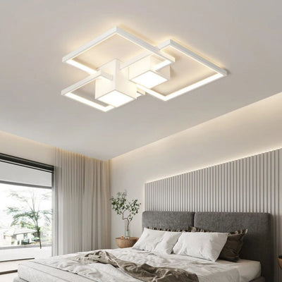 Plafonnier Led Design Nordique Moderne Aluminium Blanc/Noir - Lumiine