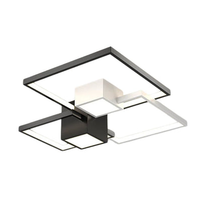 Plafonnier Led Design Nordique Moderne Aluminium Blanc/Noir - Lumiine