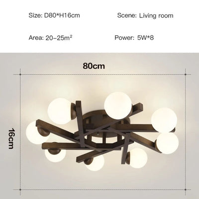 Plafonnier Led Design Nordique en Bois pour Décoration Intérieure - Lumiine