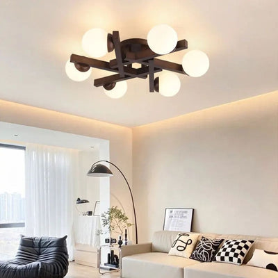 Plafonnier Led Design Nordique en Bois pour Décoration Intérieure - Lumiine